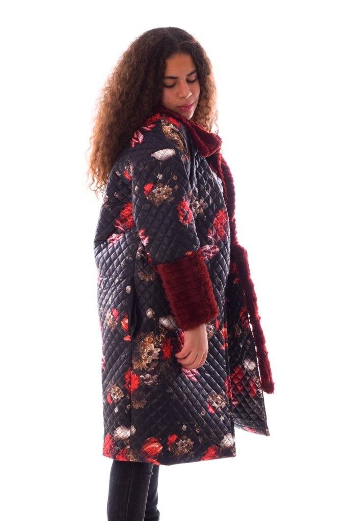Long Puffer Parka Velvet Fur Decorated