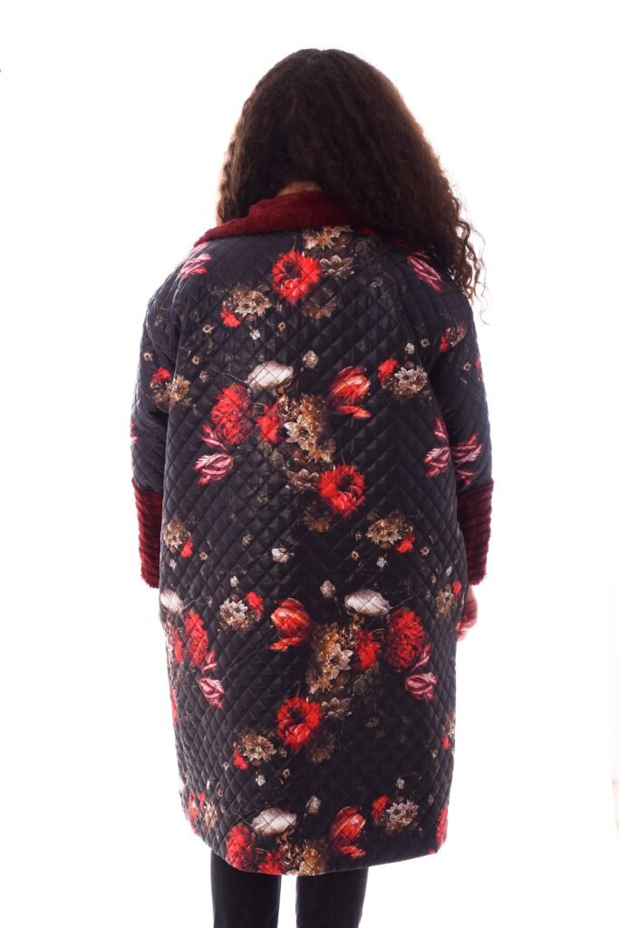 Long Puffer Parka Velvet Fur Decorated