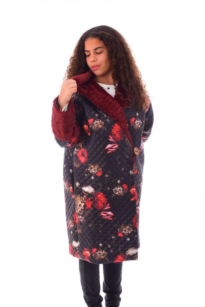 Long Puffer Parka Velvet Fur Decorated