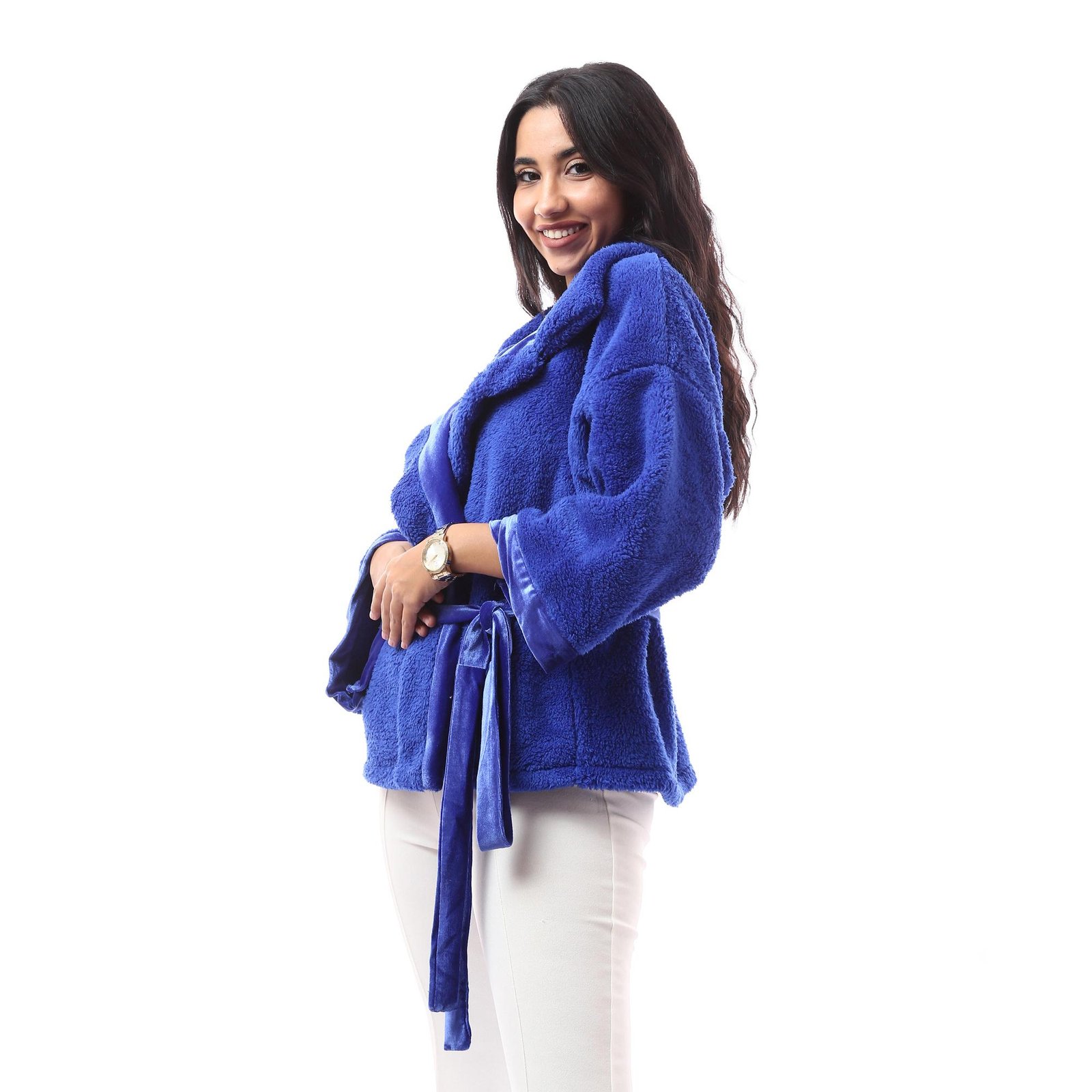 Comfy Fur  Warm Overlap Jacket  Velvet Collar - Image 3