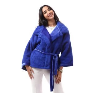 Comfy Fur  Warm Overlap Jacket  Velvet Collar - Image 4
