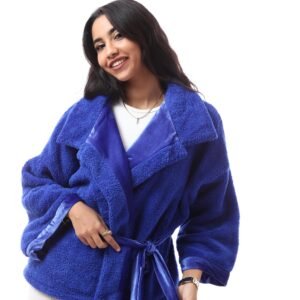 Comfy Fur  Warm Overlap Jacket  Velvet Collar - Image 5