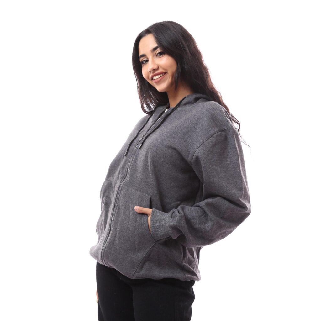 Comfy Unisex Zip Hoodie Jacket Cotton Melton Brushed