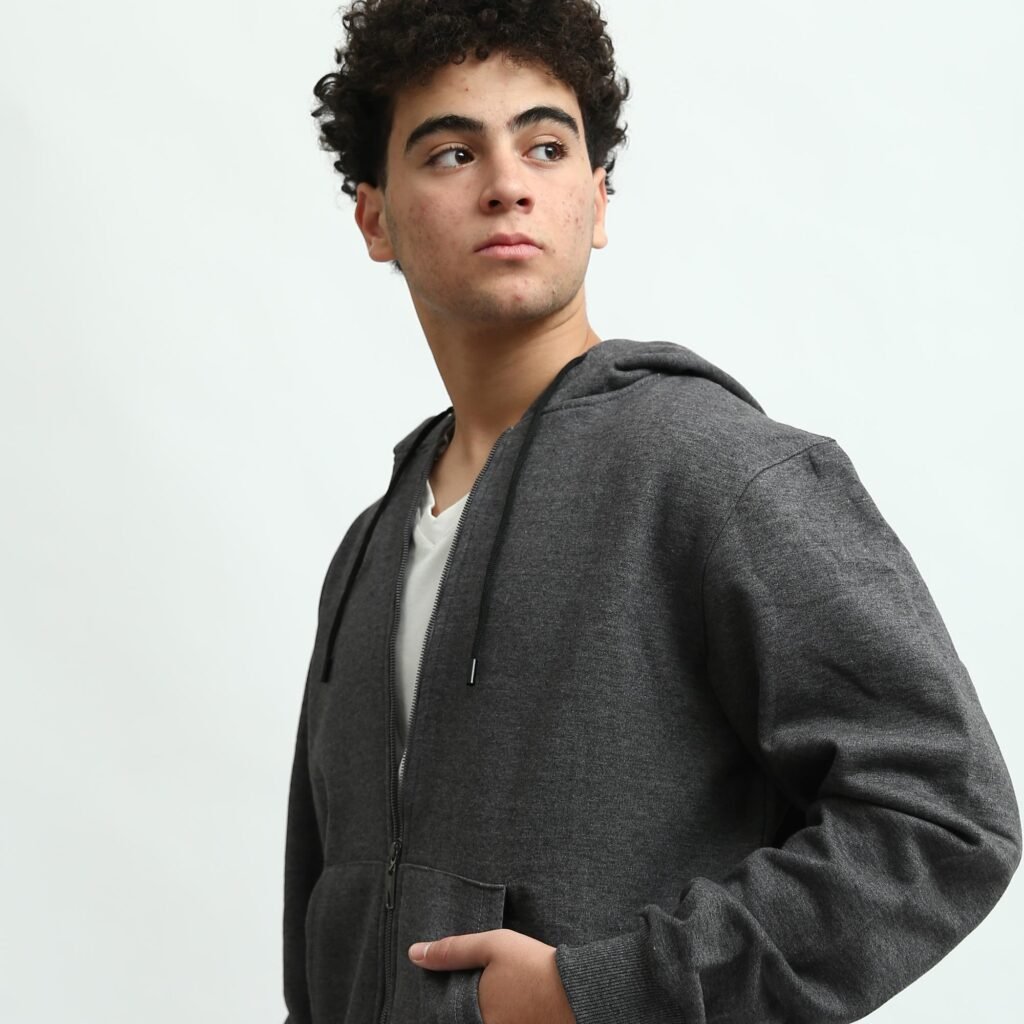Comfy Unisex Zip Hoodie Jacket Cotton Melton Brushed