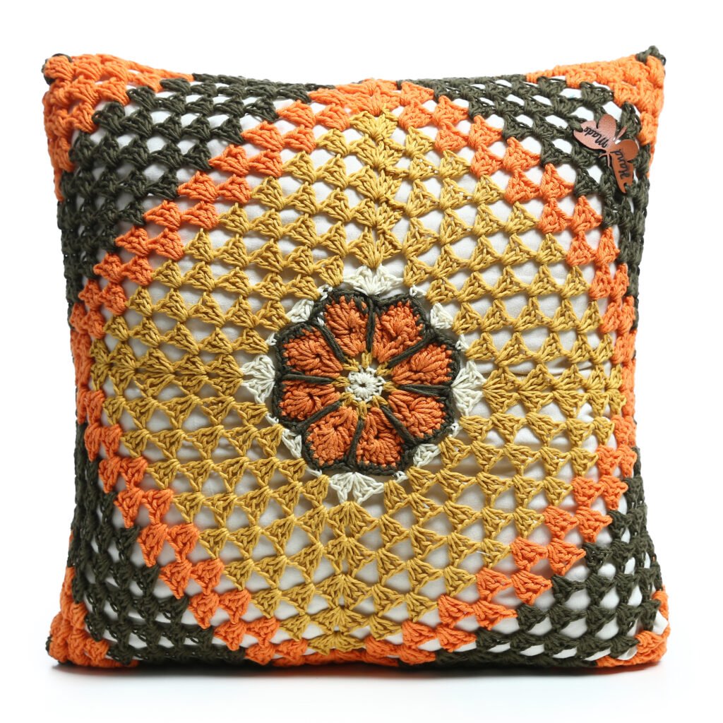 Home Cotton Granny Square Cover Sets (2 Pieces) Cushions Hand Made