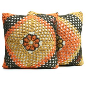 Home Cotton Granny Square Cover Sets (2 Pieces) Cushions Hand Made