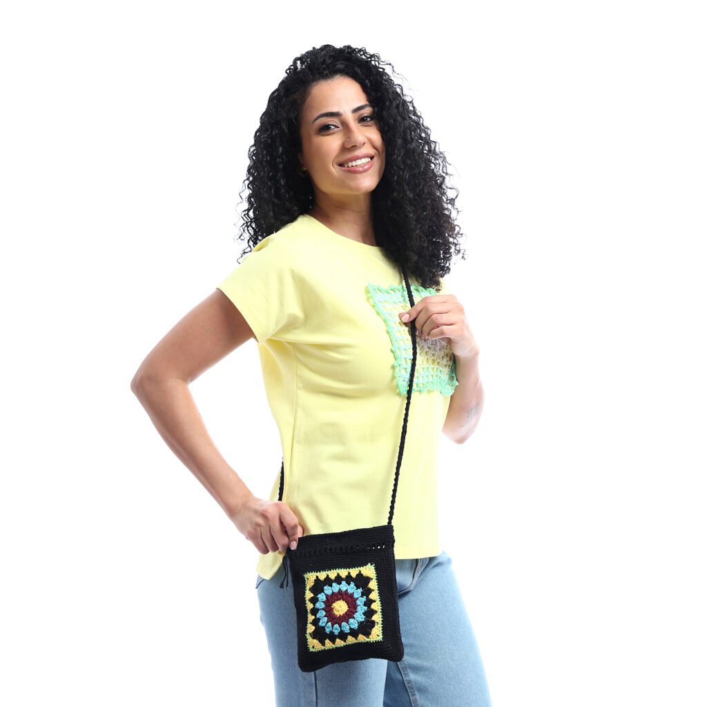 Fancy granny square cross bag crochet handmade