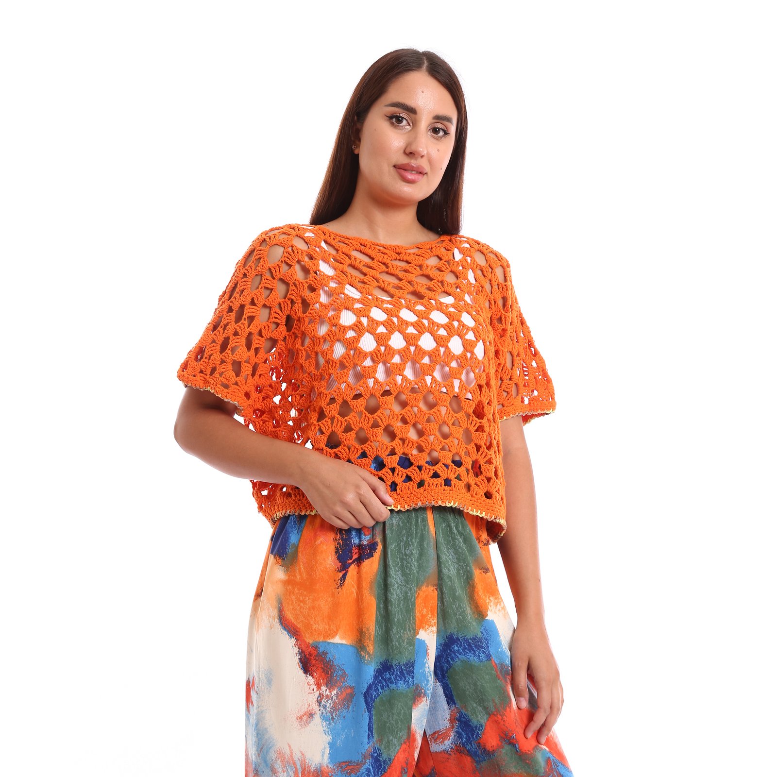 Relaxed boxy blouses geometric crochet handmade - Image 2