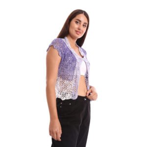 Open bolero crochet cap sleeves and flowers edges - Image 4