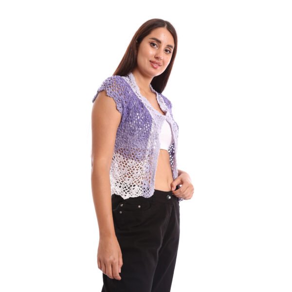 Open bolero crochet cap sleeves and flowers edges