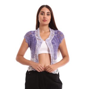 Open bolero crochet cap sleeves and flowers edges - Image 1