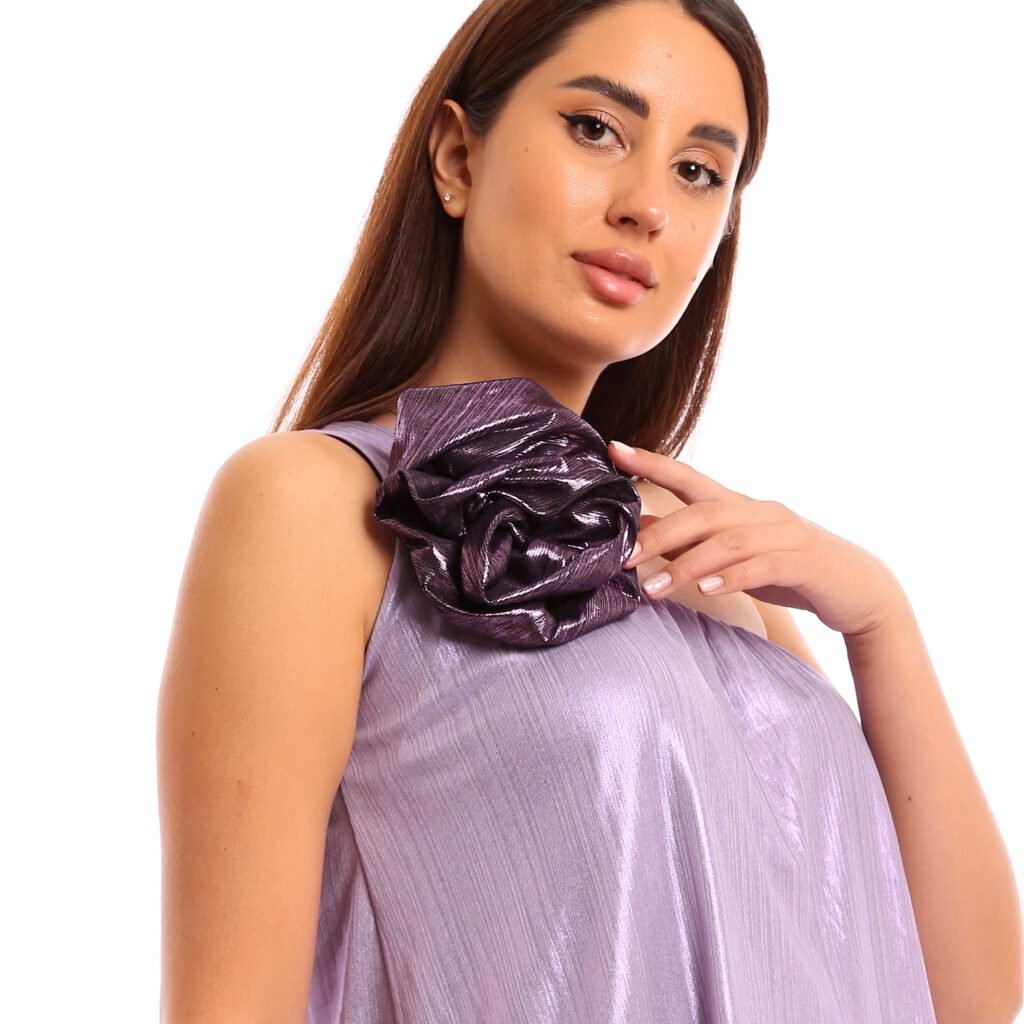 Asymmetric shoulder soiree ruffle layered dress