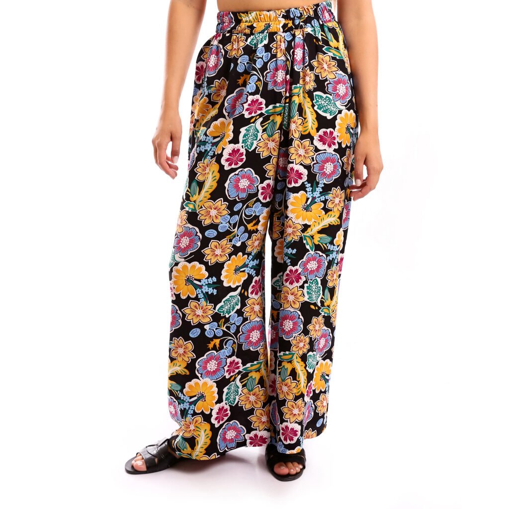 Comfy viscose wide leg trousers elastic waist band