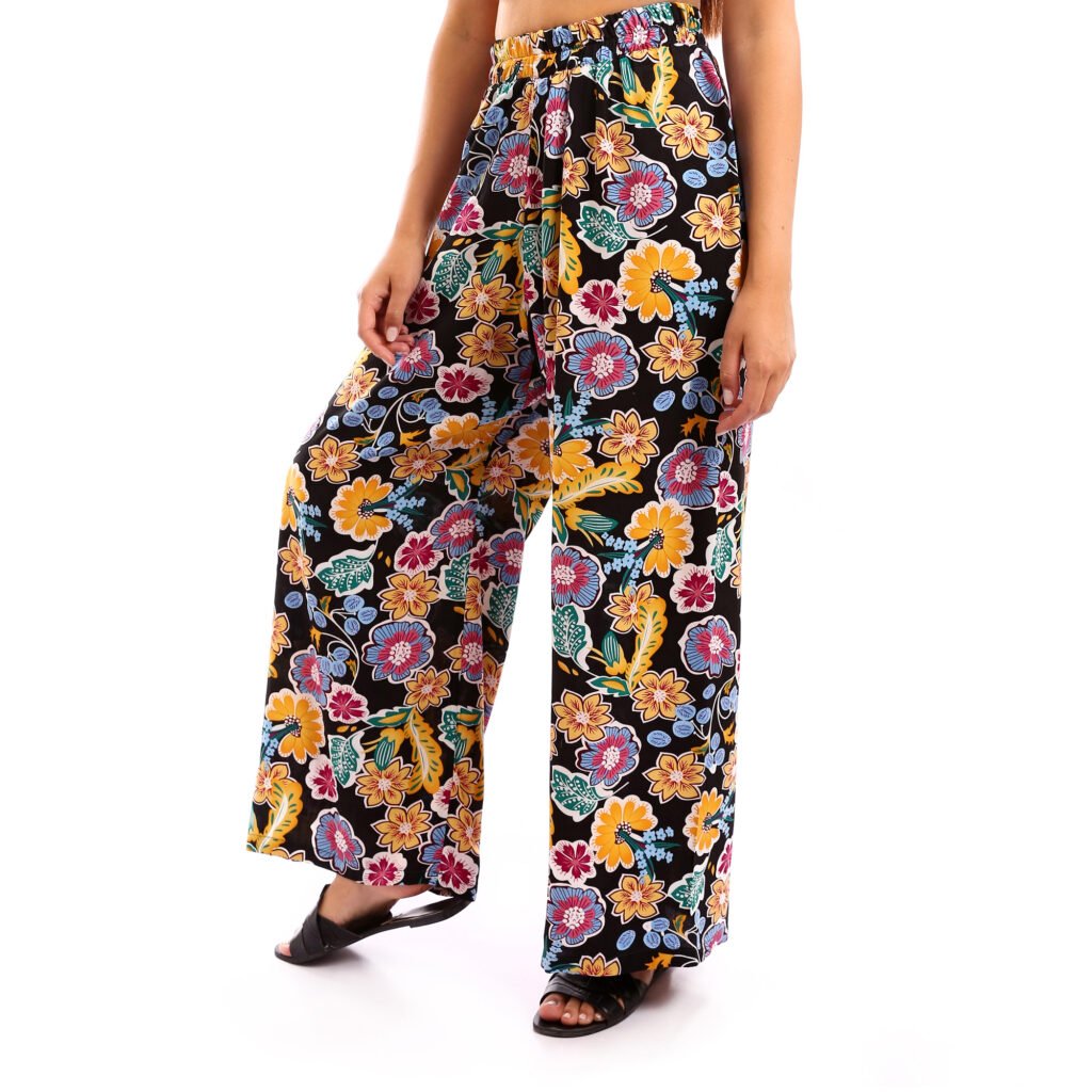 Comfy viscose wide leg trousers elastic waist band
