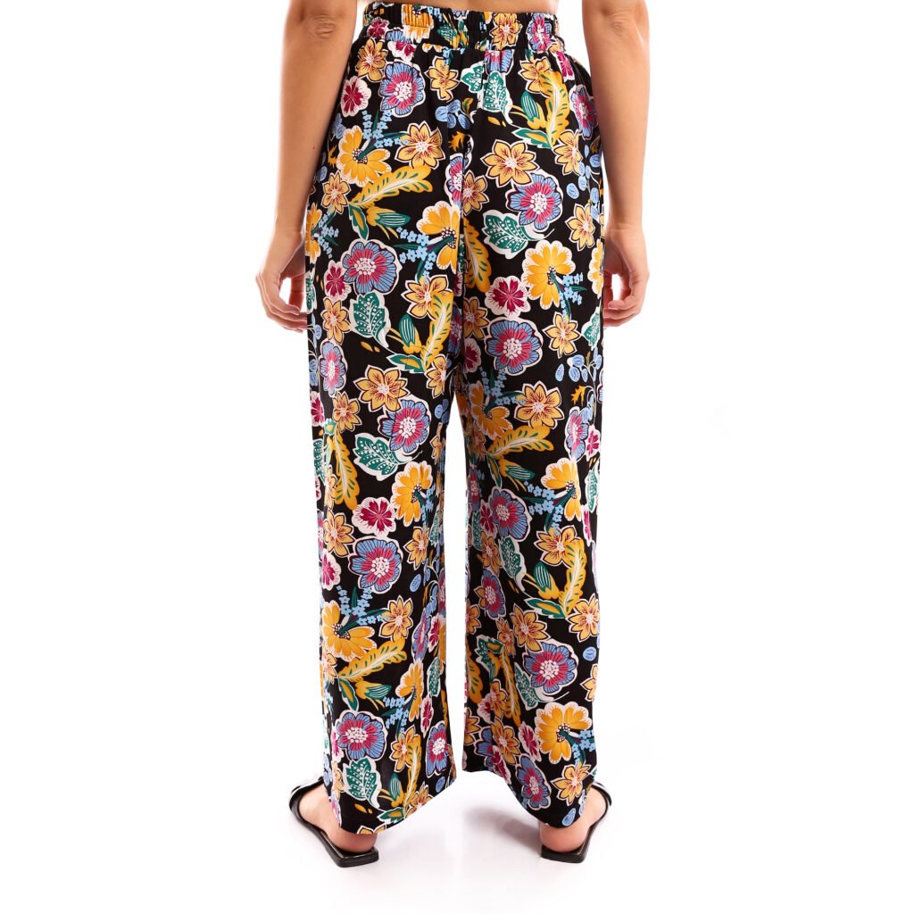 Comfy viscose wide leg trousers elastic waist band