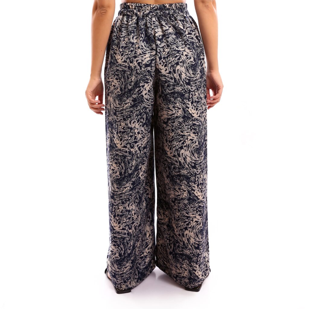 Comfy casual crepe viscose wide leg elastic waistband