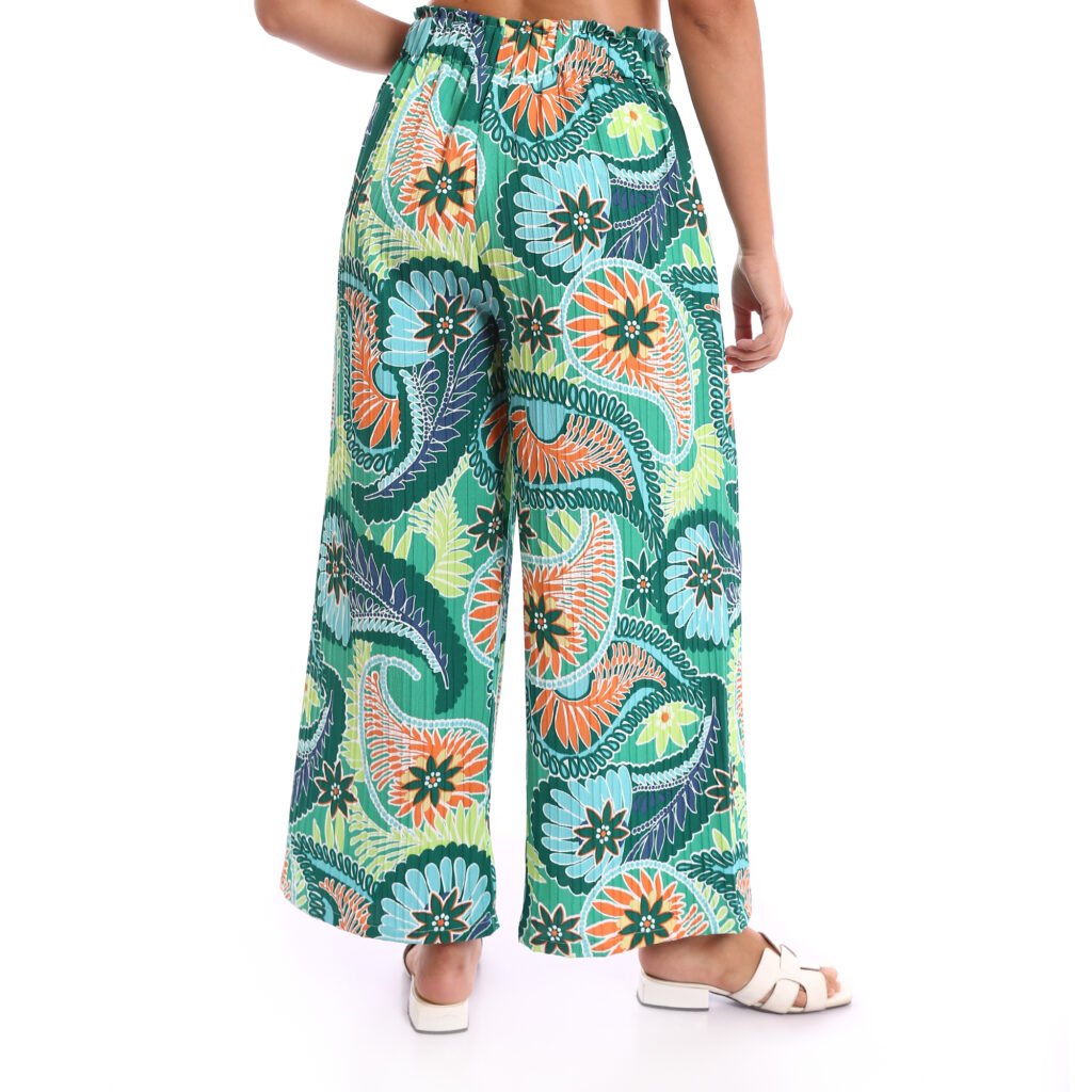 Flowy wide-leg casual linen wrinkled elastic waistband
