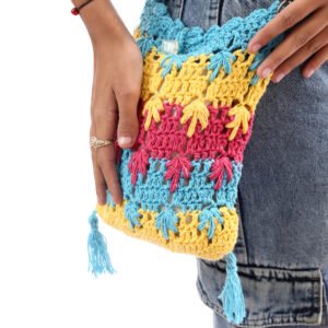 Fancy colorful cross bag crochet handmade - Image 3