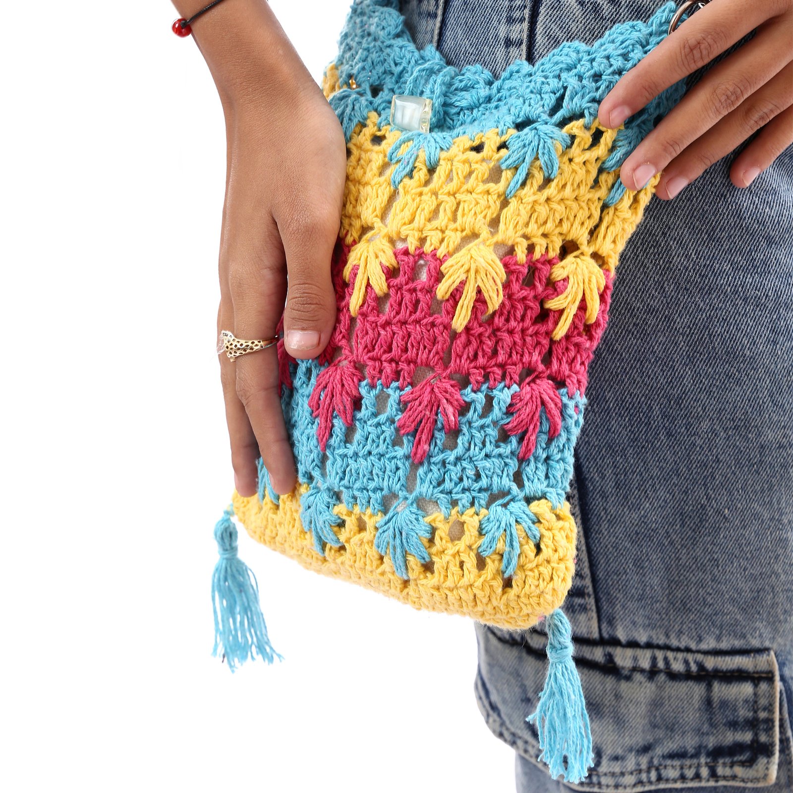 Fancy colorful cross bag crochet handmade - Image 3