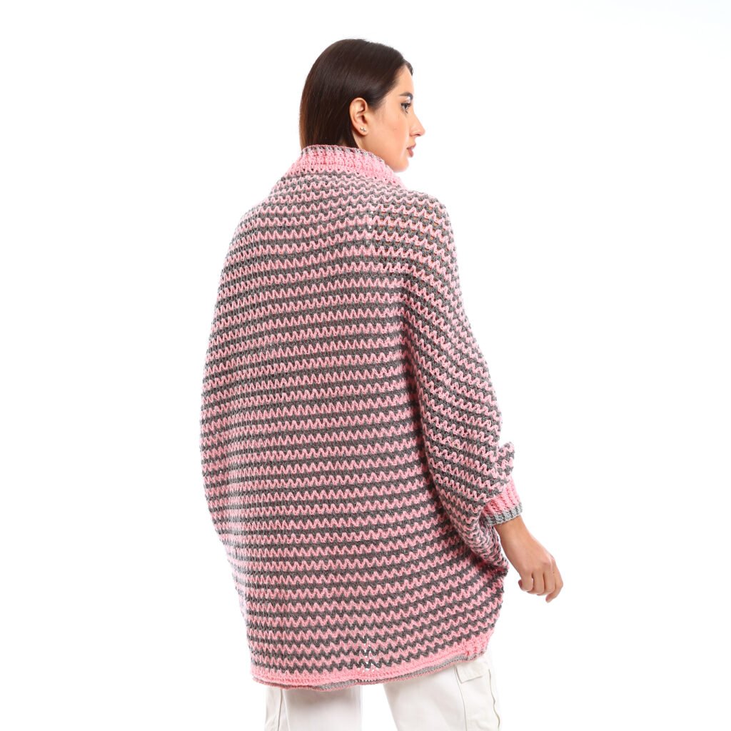 Chunky Crochet open-Front cardigan with a relaxed, oversized