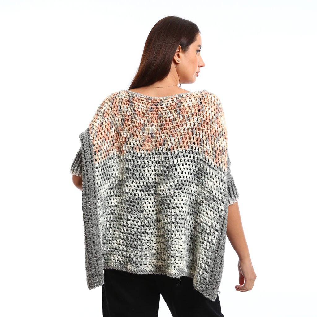Oversized crochet cozy Poncho , casual style