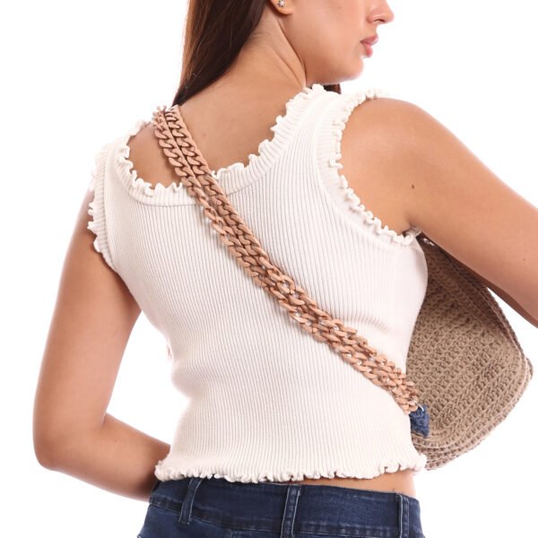 Handmade crochet crossbody bag and a chunky chain strap