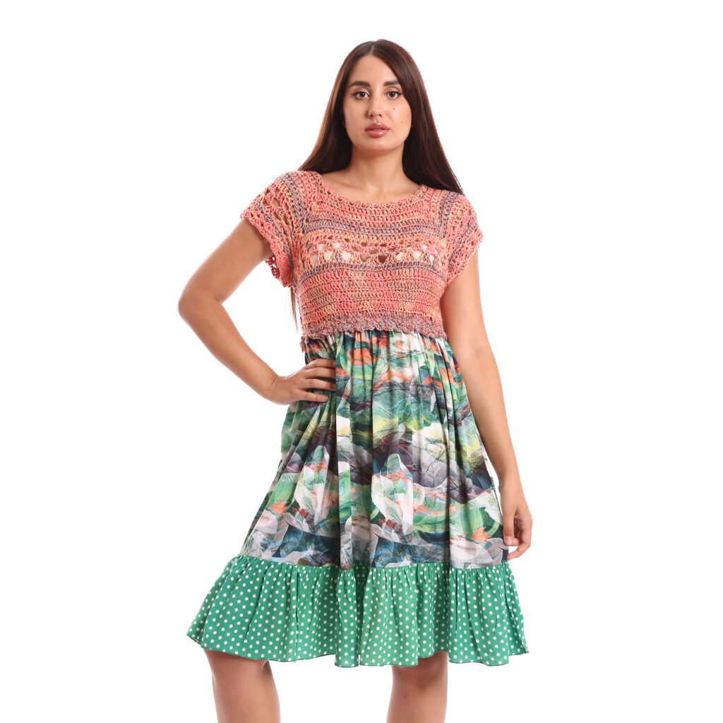 Boho dress delicate crochet lace bodice and a flowy skirt