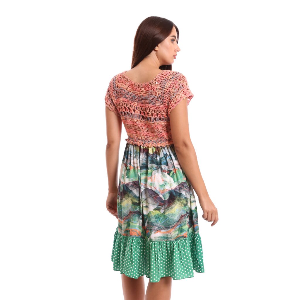Boho dress delicate crochet lace bodice and a flowy skirt