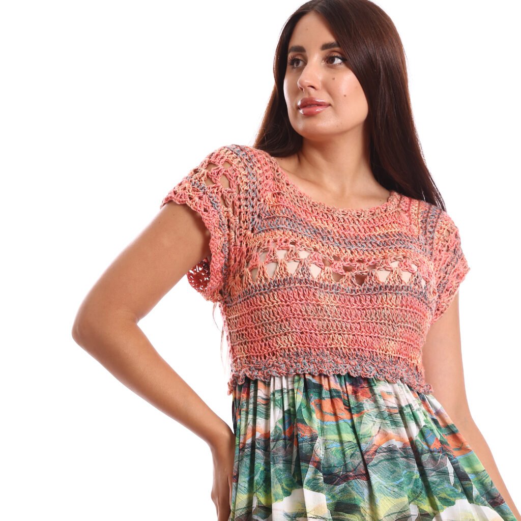 Boho dress delicate crochet lace bodice and a flowy skirt