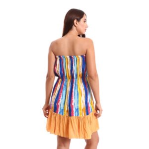 Off shoulder cotton mini Beach dress raffle hem - Image 2